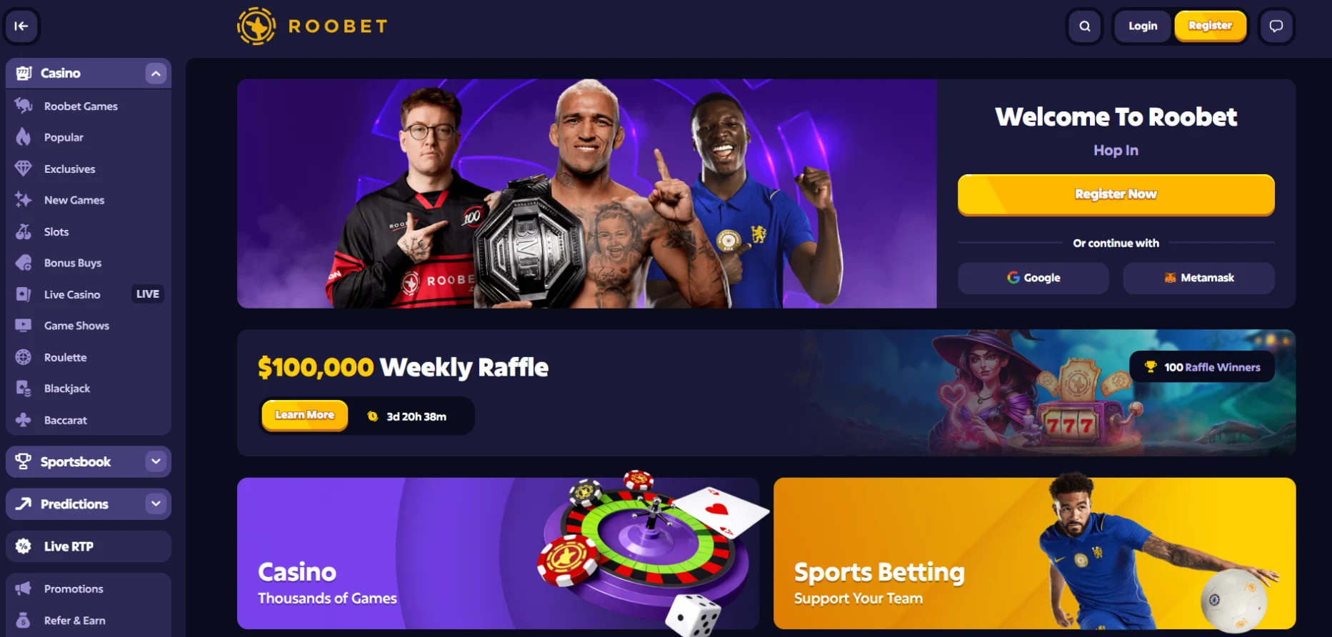 Roobet Casino Screen